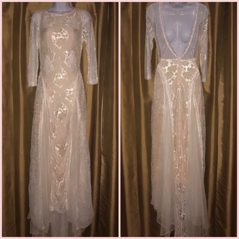 👰🏻HPx7 💐🚨1 Large Left ⚠️• Bohemian Style Lace Wedding Dress - Picture 5 of 13